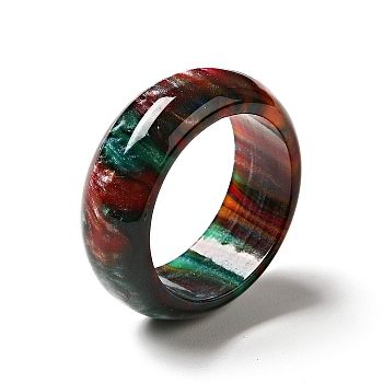 Resin Plain Band Finger Ring for Women, Colorful, US Size 6 3/4(17.1mm)