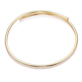 Iron Round Snake Chains Choker Necklaces, Adjustable Stretch Necklaces for Men Women, Golden, 0.20~0.24 inch(0.5~0.6cm), Inner Diameter: 4.96 inch(12.6cm)