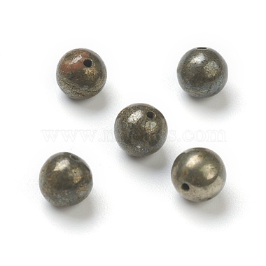Round Pyrite Beads