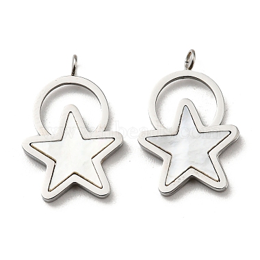 Stainless Steel Color Star Shell Pendants