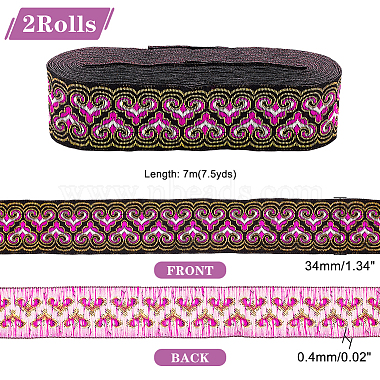 rubans de polyester de broderie de style ethnique(OCOR-WH0070-10E-10)-2