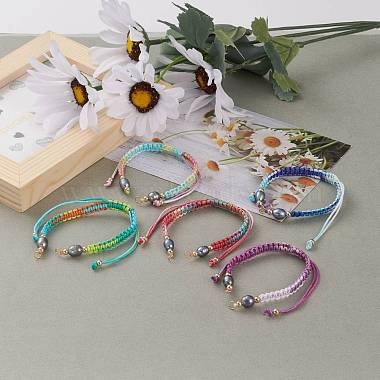 Fabrication de bracelets en cordon tressé en polyester réglable(AJEW-JB00860)-2