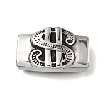 304 Stainless Steel Slide Charms, For Leather Cord Bracelets Making, Rectangle with Dollar Sign, Antique Silver, 31.5x19x11mm, Hole: 12.5x6.5mm(STAS-F356-01AS)