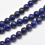 Natural Lapis Lazuli Round Bead Strands, 12mm, Hole: 1mm, about 32pcs/strand, 15.5 inch(G-E262-01-12mm)