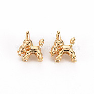 Brass Charms, Nickel Free, Cow, Real 18K Gold Plated, 12x11x4.5mm, Hole: 1.2mm(KK-S356-455-NF)