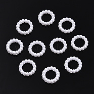 ABS Plastic Imitation Pearl Linking Rings, Ring, White, 10x2.5mm, Inner Diameter: 6mm, about 1000pcs/bag(OACR-T015-06A-01)