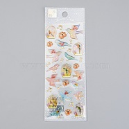 Epoxy Resin Sticker, for Scrapbooking, Travel Diary Craft, Bird & Birdcage Pattern, 0.7~3.1x0.45~2.8cm(DIY-B009-03A)