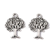 Tibetan Style Alloy Pendants, Tree of Life Charms, Cadmium Free & Lead Free, Antique Silver, 22x17x2mm, Hole: 2mm(LF10394Y)