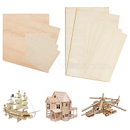 12Pcs 4 Style Basswood Veneer Pieces, Wooden Sheet, for DIY Wood Craft, Mix-shape, Wheat, 10~30x10~20x0.15cm(DIY-OC0009-19)