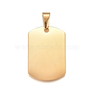304 Stainless Steel Pendants, Stamping Blank Tag, Rectangle, Golden, 35x23x1.5mm, Hole: 10x4.5mm(STAS-I135-34G)