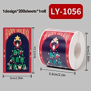 200Pcs Christmas Theme Paper Self-Adhesive Stickers, for Presents Decoration, Colorful, 80x50x0.1mm(DIY-M070-02L)