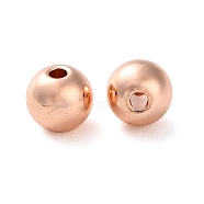 Rack Plating Brass Spacer Beads, Long-Lasting Plated, Lead Free & Cadmium Free, Round, Rose Gold, 5.8x5mm, Hole: 1.6mm(KKB-I709-03F-RG)