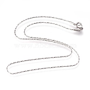 304 Stainless Steel Coreana Chains Necklaces, with Lobster Claw Clasps, Stainless Steel Color, 16.7 inch(42.5cm), 1mm(X-NJEW-G313-17P)