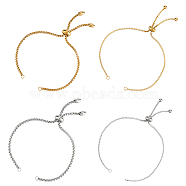 12Pcs 4 Styles Adjustable 304 Stainless Steel Slider Bracelets Making, Bolo Bracelets, with 202 Stainless Steel Beads, Golden & Stainless Steel Color, Single Chain Length: 4-3/8~4-3/4 inch(11~12cm), 3pcs/style(STAS-UN0054-34)