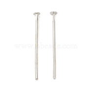 Brass Flat Head Pins, for Jewelry Making, Platinum, 17 Gauge, 30x1.2mm, Head: 3mm(X-KK-H446-02P)