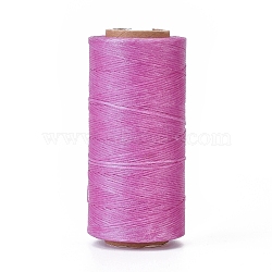 Waxed Polyester Cord, Micro Macrame Cord, Waxed Sewing Thread, Flat, Orchid, 0.8mm, about 284.33 yards(260m)/roll(YC-I003-A09)