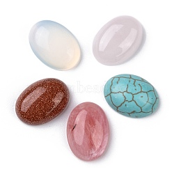 Gemstone Cabochons, Oval, Mixed Stone, Mixed Color, 18x13x6mm(G-G529-13x18mm-M2)