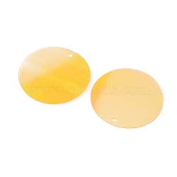 Ornament Accessories, Iridescent PVC Plastic Paillette/Sequins Pendants, Flat Round, Orange, 29~30x0.2mm, Hole: 1.5mm(PVC-WH0004-03D)