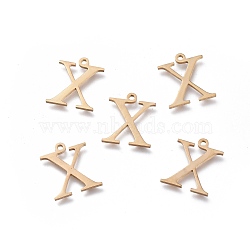 304 Stainless Steel Charms, Greek Alphabet, Golden, Letter.C, 14x12x1mm, Hole: 1.2mm(STAS-K215-20G)