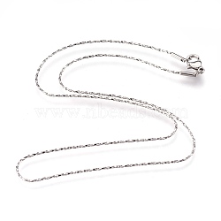 304 Stainless Steel Coreana Chains Necklaces, with Lobster Claw Clasps, Stainless Steel Color, 16.7 inch(42.5cm), 1mm(X-NJEW-G313-17P)