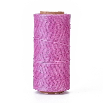 Waxed Polyester Cord, Micro Macrame Cord, Waxed Sewing Thread, Flat, Orchid, 0.8mm, about 284.33 yards(260m)/roll