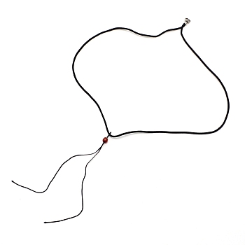 Nylon Pendant Cord Loops, with Slide Glass Bead, Black, 445~477x2mm