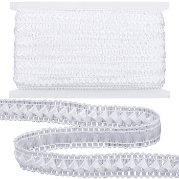Polyester Centipede Braided Lace Ribbon, White, 3/4 inch(18mm)