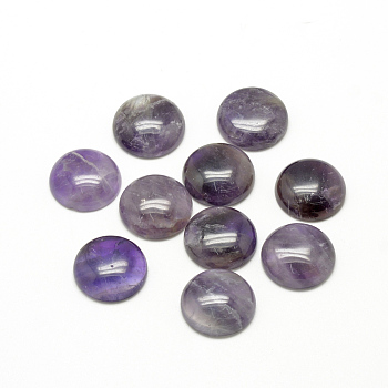 Natural Amethyst Cabochons, Half Round/Dome, 20x6mm