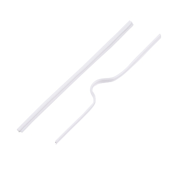 PE Nose Bridge Wire for Mouth Cover, with Galvanized Iron Wire Double Core Inside, DIY Flat Nose Clip Stips, DIY Disposable Mouth Cover Material, White, 10cm(3.93 inch), 5mm wide