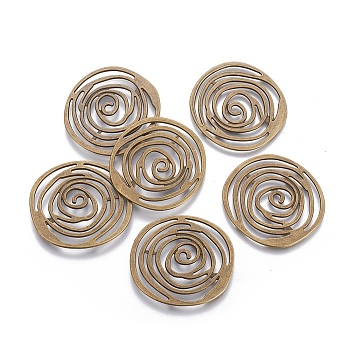 Tibetan Style Alloy Pendants, Lead Free and Cadmium Free, Flower, Antique Bronze Color, about 40mm long, 38mm wide, 2mm thick