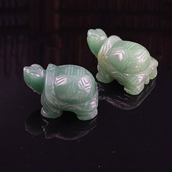 Natural Green Aventurine Carved Healing Tortoise Figurines, Reiki Stones Statues for Energy Balancing Meditation Therapy, 41.5x28.5x21mm