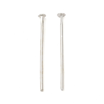 Brass Flat Head Pins, for Jewelry Making, Platinum, 17 Gauge, 30x1.2mm, Head: 3mm