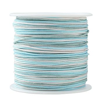 45M Segment Dyed Chinlon Thread, Chinese Knotting Cord, for Woven Bracelet Necklace Making, Pale Turquoise, 0.8mm, about 49.21 Yards(45m)/Roll