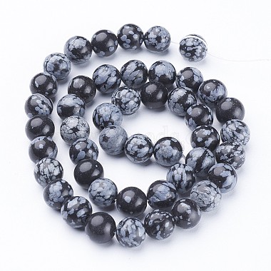Natural Snowflake Obsidian Beads Strands(GSR009)-3