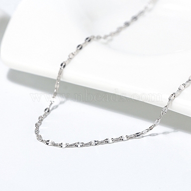 Rhodium Plated 925 Sterling Silver Dapped Chain Necklace(NJEW-I124-100)-3