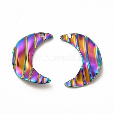 Rainbow Color Moon 304 Stainless Steel Pendants