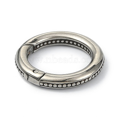 Tibetan Style 316 Surgical Stainless Steel Spring Gate Rings(STAS-E191-02AS)-2