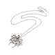 Alloy Skull Moth Pendant Necklace(NJEW-G056-05AS)-3
