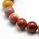 Chapelets de perles en mokaite naturel rondes(G-P062-65)-3