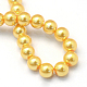 Baking Painted Pearlized Glass Pearl Round Bead Strands(X-HY-Q003-6mm-56)-4