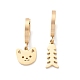 3 Pair 3 Style Heart & Bear & Fish & Clover Crystal Rhinestone Asymmetrical Earrings(EJEW-B020-15G)-2