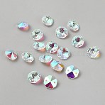Glass Connector Charms, Octagon Links, Clear AB, 14x14.5x8.5mm, Hole: 1.8mm(FIND-WH20023-194B)
