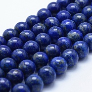 Natural Lapis Lazuli Beads Strands, Grade AB, Round, 12mm, Hole: 1.5mm, about 33pcs/strand, 15.1 inch(38.5cm)(G-P342-01-12mm-AB)