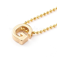 Brass Initial Pendant Necklaces, with Ball Chains, Golden, Letter.G, 16.14 inch(41cm)(NJEW-JN03330-04)