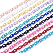 ABS Plastic Cable Chains, Oval, Mixed Color, 13.5~14x8x2mm, 14.9 inch~15.35 inch(38~39cm)/strand(KY-E007-02)