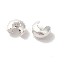 Brass Crimp Bead Cover, Lead Free & Cadmium Free, 925 Sterling Silver Plated, 4x2mm, Hole: 1.5mm(KK-K383-07C-S)