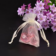 Organza Gift Bags with Drawstring, Jewelry Pouches, Wedding Party Christmas Favor Gift Bags, PapayaWhip, 7x5cm(OP-E002-1)