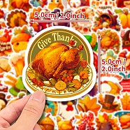 50Pcs Thanksgiving Day Cartoon Paper Self-Adhesive Picture Stickers, for Water Bottles, Laptop, Luggage, Cup, Computer, Mobile Phone, Skateboard, Guitar Stickers Decor, Mixed Color, 41~50x49~51x0.1mm, 50pcs/set(STIC-C010-03)