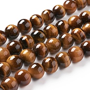 Natural Tiger Eye Beads Strands, Grade A, Round, 6mm, Hole: 1mm, about 65pcs/strand(Z0RQS011)