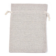 Cotton Cloth Packing Pouches Drawstring Bags, Gift Sachet Bags, Muslin Bag Reusable Tea Bag, Rectangle, Old Lace, 22.5x17cm(ABAG-R011-17X23-01)